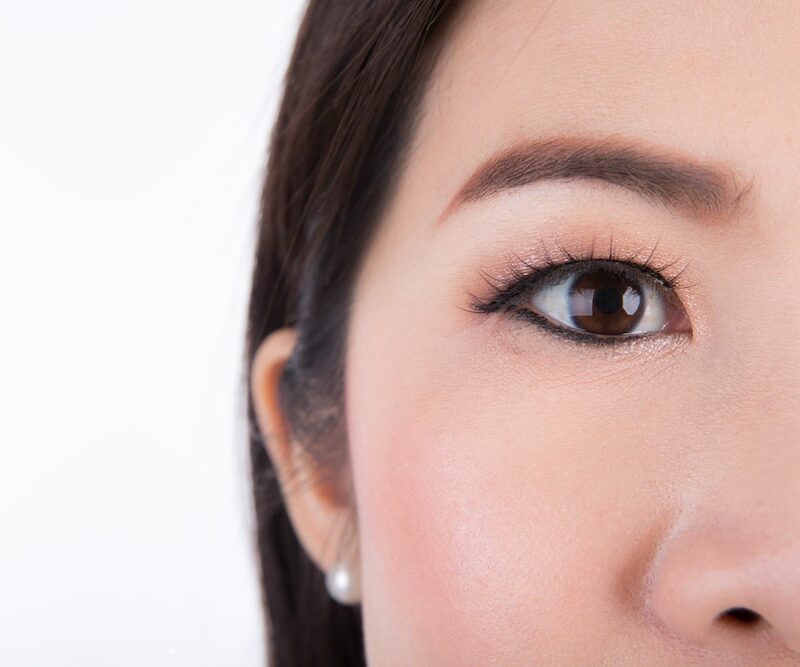 close up of woman's eye